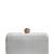 opal thread pearl & silver faux silk scallop beaded clutch