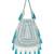 dewdrop fringe mint green & ivory embellished velvet potli