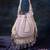 dewdrop fringe light lavender & ivory embellished velvet potli