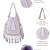 dewdrop fringe light lavender & ivory embellished velvet potli
