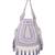 dewdrop fringe light lavender & ivory embellished velvet potli