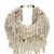 fringe flirt ivory & champagne faux silk clustered beadwork clutch