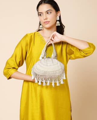 dewdrop fringe ivory, pearl & white embellished velvet clutch 3