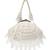 dewdrop fringe ivory, pearl & white embellished velvet clutch