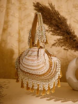 dewdrop fringe champagne gold & ivory embellished velvet clutch 1