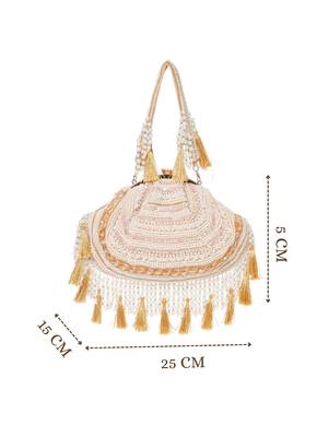 dewdrop fringe champagne gold & ivory embellished velvet clutch 5