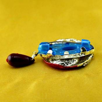 Stone Moti Meenakari Ad Cz Brooch 2