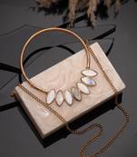 marble muse pearl cream resin marble textured clutch