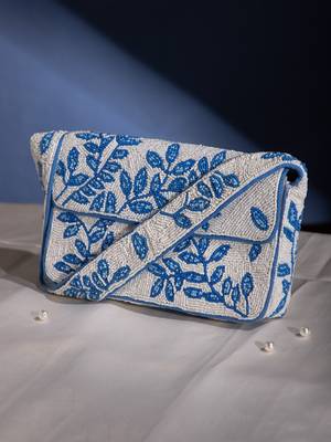 beaded botanica cotton botanical beaded canvas clutch 1