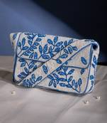 beaded botanica cotton botanical beaded canvas clutch
