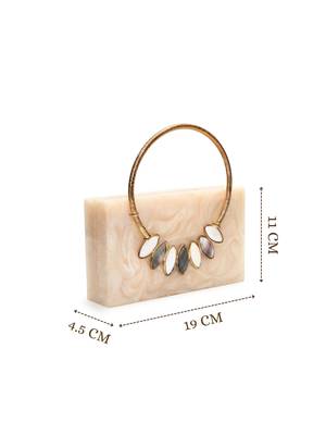 marble muse pearl cream resin marble textured clutch 5