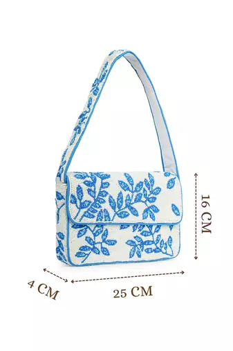 beaded botanica cotton botanical beaded canvas clutch