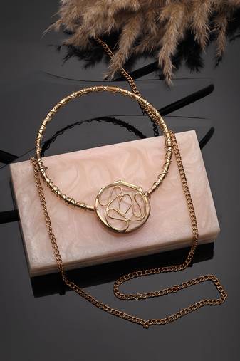 marble muse pearl cream & metallic gold resin marble textured clutch