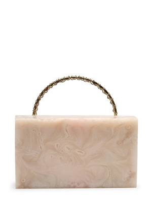 marble muse pearl cream & metallic gold resin marble textured clutch 6
