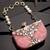 marble muse rose pink, ivory & crystal resin abstract embellished clutch