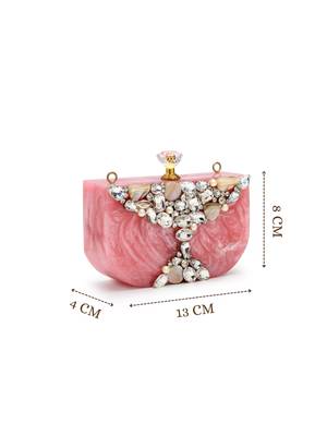marble muse rose pink, embellished clutch 5
