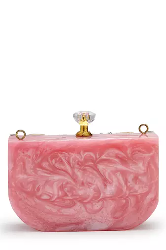marble muse rose pink, embellished clutch