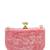 marble muse rose pink, ivory & crystal resin abstract embellished clutch