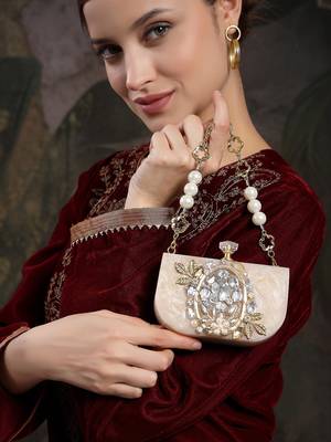 marble muse beige, ivory & gold resin embellished clutch 3