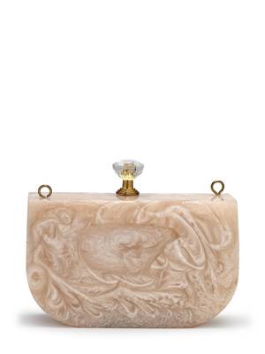 marble muse beige, ivory & gold resin embellished clutch 6