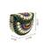 metal mirage green, ivory & multi concentric motif embellished clutch