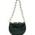 metal mirage green, ivory & multi concentric motif embellished clutch