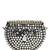 metal mirage silver & mother of pearl mosaic clutch