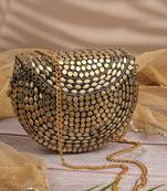 metal mirage metallic gold mosaic clutch