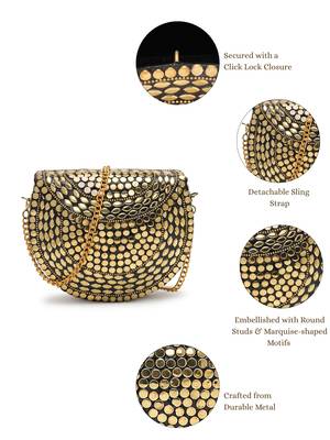 metal mirage metallic gold mosaic clutch 4