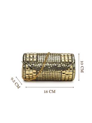 metal mirage metallic gold mosaic clutch 5