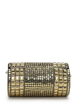 metal mirage metallic gold mosaic clutch 6