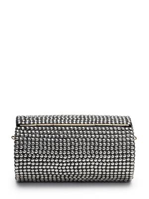 metal mirage metallic silver studded mosaic clutch 6