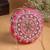 adorn fuchsia pink & multi faux silk floral mandala embellished clutch