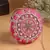 adorn fuchsia pink & multi faux silk floral mandala embellished clutch