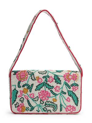 beaded botanica ivory & multi canvas floral & vine motifs embroidered clutch 6