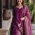Purple zarna silk printed kurti with dupatta