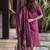 Purple zarna silk printed kurti with dupatta