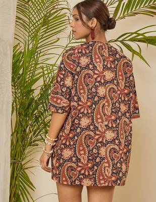 multi color printed cotton shrug & shorts co-ord set 3