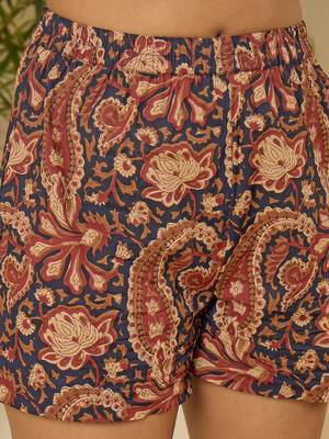 multi color printed cotton shrug & shorts co-ord set 5