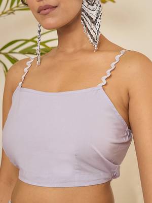 lavender cotton crop top & tiered skirt co-ord set 5