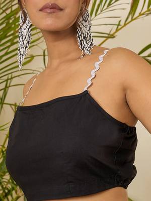 black cotton crop top & tiered skirt co-ord set 5