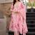 Pink chanderi butti printed kurta pant set