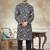 Black colour cotton with embroidery work kurta pajama menswear collections