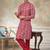 Red colour cotton with embroidery work kurta pajama menswear collections