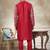 Red colour cotton with embroidery work kurta pajama menswear collections