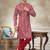Red colour cotton with embroidery work kurta pajama menswear collections