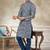 Teal blue colour cotton with embroidery work kurta pajama menswear collections