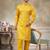 Yellow colour cotton with embroidery work kurta pajama menswear collections