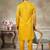 Yellow colour cotton with embroidery work kurta pajama menswear collections