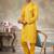 Yellow colour cotton with embroidery work kurta pajama menswear collections